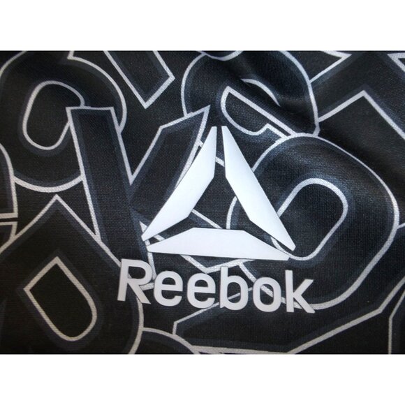 Reebok Delta AOP Pullover Hoodie Black Print Small Moisture Management Classic S - Picture 7 of 11